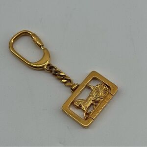 Vintage CÉLINE Gold-Tone Keychain | Logo Charm